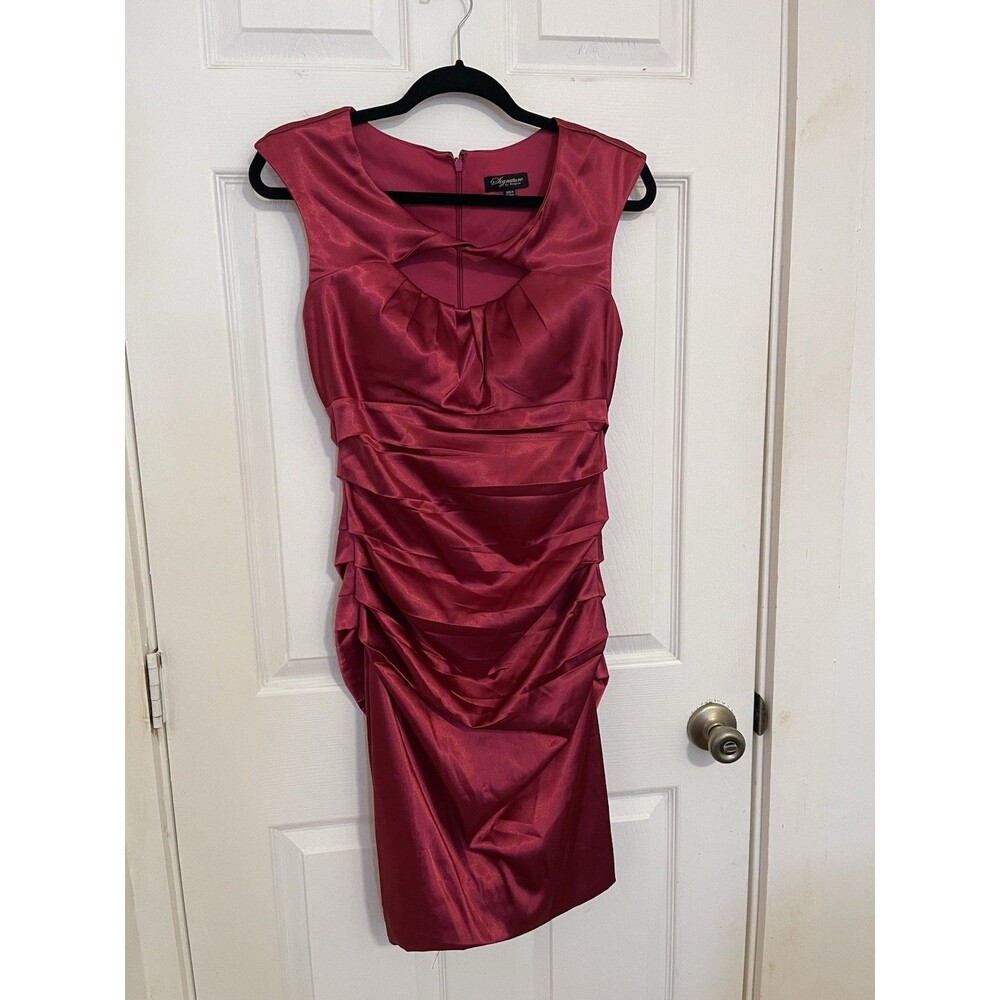 Signature by Sangria Satin dress Size 8 Hot Pink
